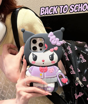 Handbag Hello Kitty Kuromi For iPhone 16 15 14 13 12 11 Pro Max Silicone Soft Cover Case Lusy Store