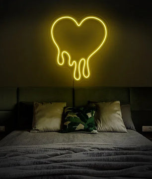 Melting Heart Neon Sign Bleeding Dripping Heart LED Light Home Wall Decor Bedroom Decoration