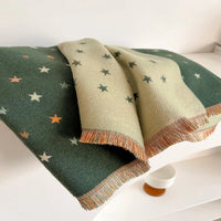 Lusy Store Women Cashmere Scarf Fashion Stars Print Scarves Lady Shawls Wraps Female Pashmina Warm Thick Blanket Stoles Bufanda 