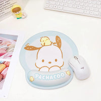 Kawaii Sanrio Mouse Pad With Wrist Rest Non-slip Rubber Computer Pad Anime Kuromi Cinnamoroll My Melody Cute Cartoon Girl Gifts E