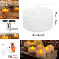 12/24pc Flameless LED Candle with/without Remote control Lighting Flickering Flame Tea Light for Halloween Christmas Home Decor