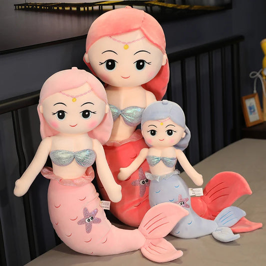 Lusy Store LLC Mermaid Plush Toys Soft Animal Pillow Stuffed Toy Princess Dolls Children Boys and Girls Birthday Gifts Decor Plush