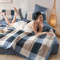 Quilted Spring Summer Quilt Soft Lightweight Duvet Summer Blanket Queen Breathable Blankets Comfortable Washable Double Quilts Lusy Store