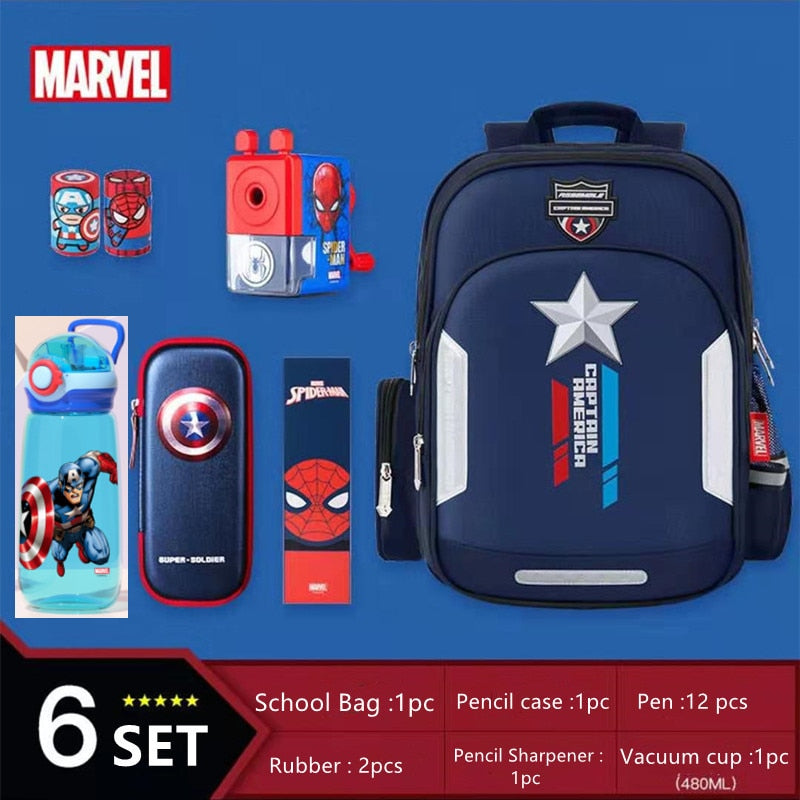Spiderman Backpack New School Bags For Boys Primary Student Shoulder Grade 1-3 Mochilas B106