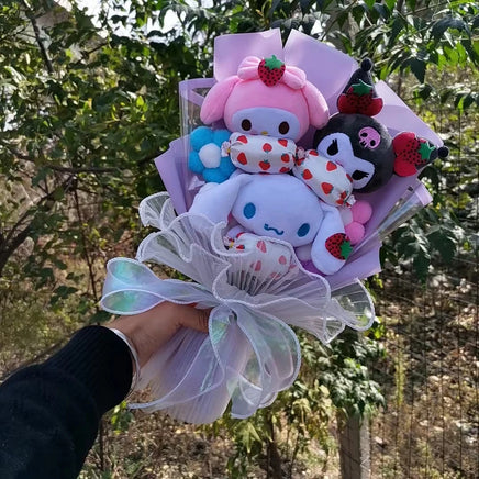 Lusy Store LLC Kuromi Plush Bouquet My Melody Cinnamoroll Holiday Gift Bouquet