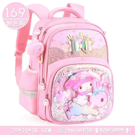Sanrio Cute Kuromi Melody Cinnamoroll Large Capacity Backpack Boys Girls Cartoon Hello Kitty Kawaii Canvas Schoolbag 2024 Cute 2