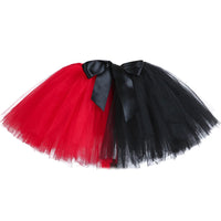 Black Red Clown Tutu Skirt Outfit for Girls Carnival Halloween Costumes for Kids Birthday Party Tutus Fluffly Princess Ball Gown