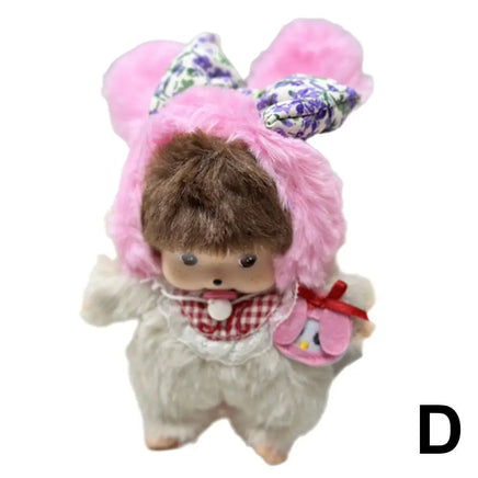 Monkey Plush Toy Keychain – Soft & Kawaii 9.8" Stuffed Pendant – Lusy Store Pink hat