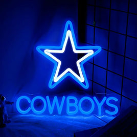 Lusy Store LLC Cowboy Neon Sign USB Powered Dallas LED Party Bar Candy Shop Art Decoration Game Room Neon Sign
