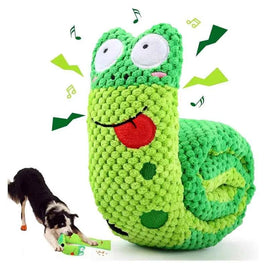 Interactive Snail Dog Toy, Squeaky Sound & Indestructible Plush, Foldable Puzzle Feeder for Chew Resistant Dogs