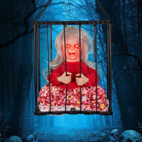 2025 April Fool's Day Prisoner Skull Ornament Induction Light Sound Electric Decoration Haunted House Holiday Party Prank Props baifamonv