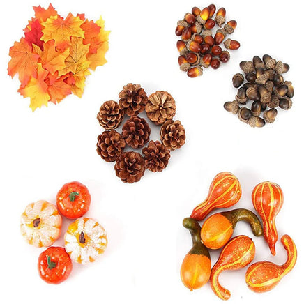 Artificial Pumpkins Set Harvest Decoration Velvet Foam Pumpkin Prop Ornaments for Fall Garland Autumn Thanksgiving Halloween 166pcs United States