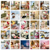 Lusy Store 10/54PCS Cute Hello Kitty Daily Graffiti Stickers Kawaii Sanrio Decal Decoration Guitar Skateboard Phone Cup Waterproof Sticker 