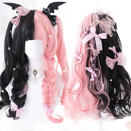 OLACARE Synthetic Super Long Curly Lolita Wig With Bangs 120cm Blonde White Pink Cute Fake Hair Women Halloween Cosplay Wigs #60