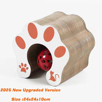 Magic Organ Cat Scratching Board Interactive Cat Toy with Ball Scalable Round Corrugated Cat Scratcher Toy Kitten Game Supplies 1PC