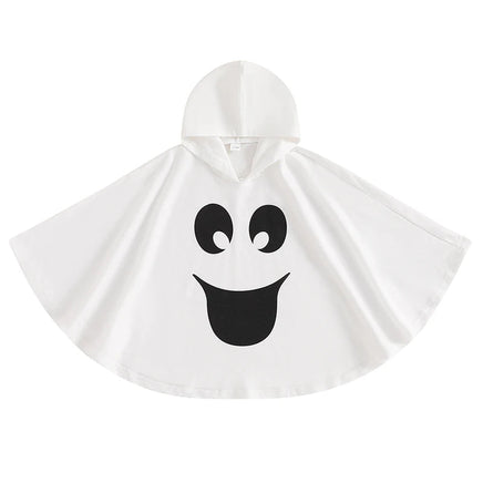 2024-05-31 Lioraitiin 1-6T Kid Halloween Costume Ghost Print Hood Cape Cosplay Clothes Cloak for Baby Boys and Girls A
