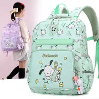 Hello Kitty Cartoon Printed Student School Bag Female Large Capacity Children's Night Reflective Casual Simple Backpack
