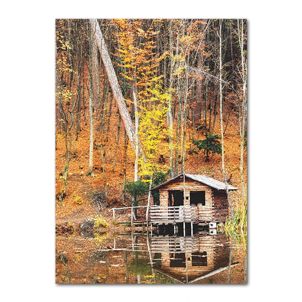 Autumn Decoration Canvas Poster Yellow Leaves Fall View Wall Art Print Pumpkin Painting Halloween Picture Living Room Home Decor 14