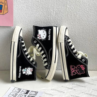 Sanrio Hello Kitty High Top Canvas Shoes - Kawaii Preppy Skateboard Sneakers