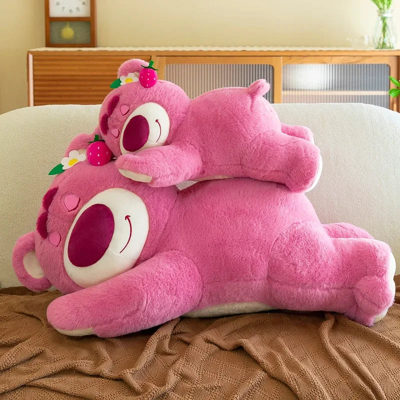 Lusy Store LLC Strawberry Bear Cute Plush Toys Pillow Cartoon Kawaii Anime Bear Stuffed Gifts Plush