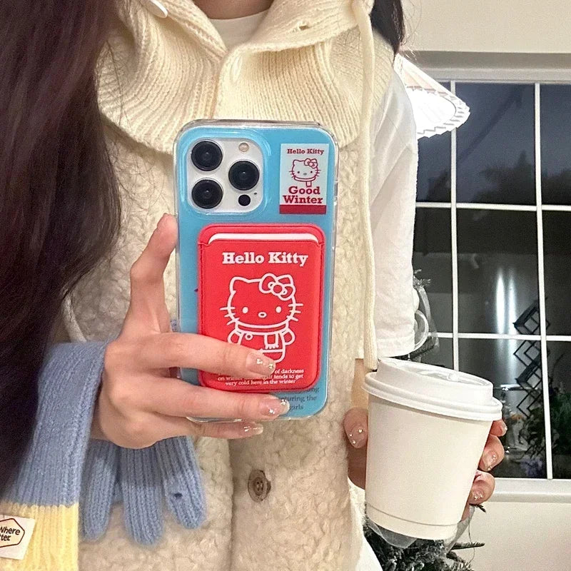 Cute Sanrio Hello Kitty Magsafe iPhone Case with Magnetic Wallet for iPhone 16 15 14 13 12 11 Pro Max