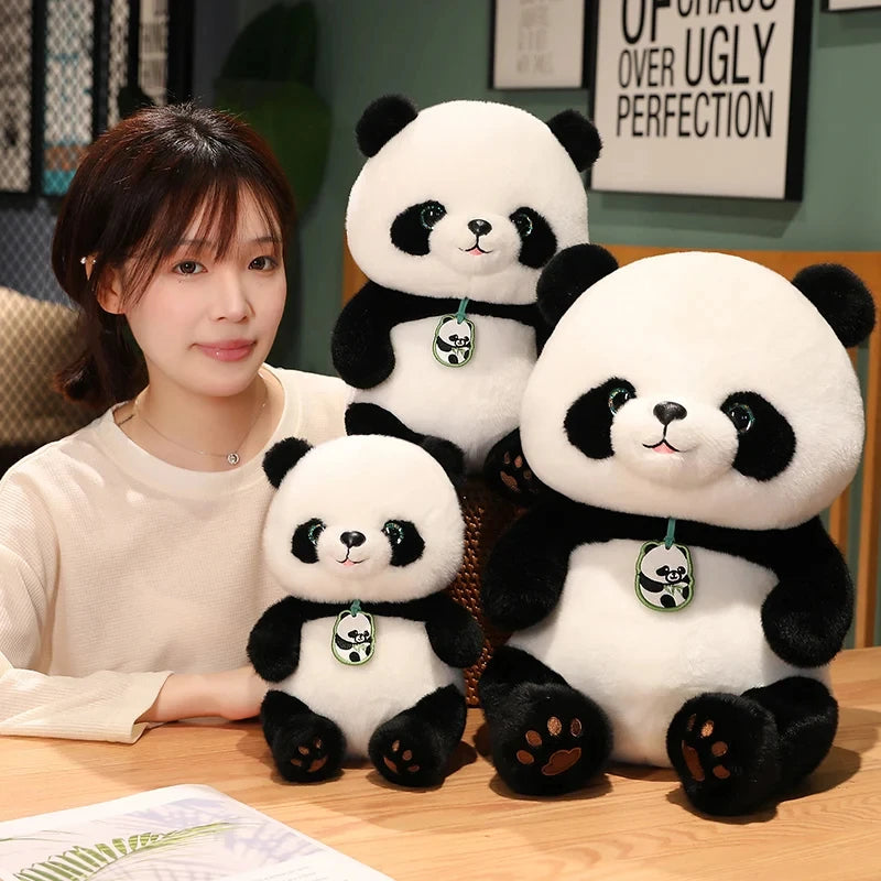 Lusy Store LLC Round Fat Panda Plush Toy Cute Stuffed Animal Giant Pandas Plush Soft Kids Toys Gift Plush