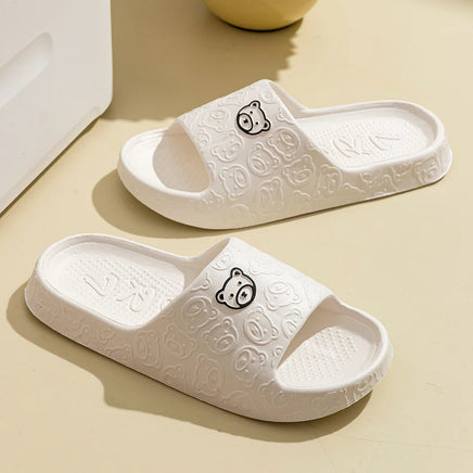 Cute Bear Women Slippers Summer Indoor Soft Cartoon Sandals Bathroom Anti-slip Outdoor Comfy Men Leisure Shoes Couple Lusy Store