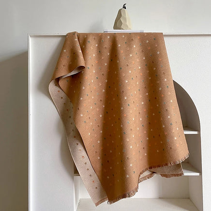 Lusy Store Women Cashmere Scarf Fashion Stars Print Scarves Lady Shawls Wraps Female Pashmina Warm Thick Blanket Stoles Bufanda 