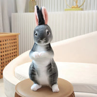 Fluffy Easter Bunny Plush Toy | Long Ear Rabbit Pillow | 9.4-11.8 in | Lusy Store Grey-2