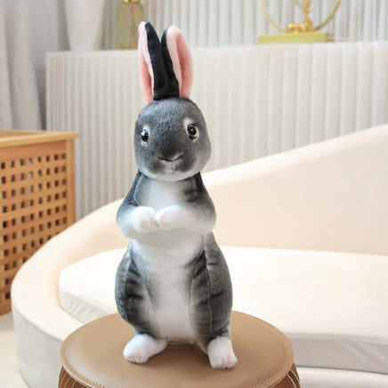 Fluffy Easter Bunny Plush Toy | Long Ear Rabbit Pillow | 9.4-11.8 in | Lusy Store Grey-2