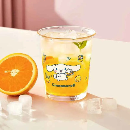 Sanrio water cup cartoon Hello kitty Cinnamoroll My melody cute anime glass cup high temperature resistant coffee cup home gift Cinnamoroll