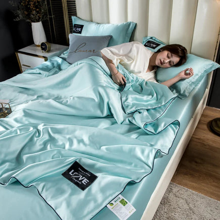 Summer Mulberry Silk Comforter Duvet Insert Luxury Natural Silk Blanket Satin Bedding Quilt Queen Single Double Twin Size Bed Lusy Store