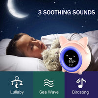Trending Alarm Clock for Kids Bedroom Children Sleep Training Clock for Toddlers Wake Up Clock Night Lights for Gifts Pink Lusy Store