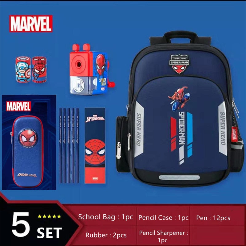 Spiderman Backpack New School Bags For Boys Primary Student Shoulder Grade 1-3 Mochilas B106