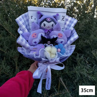 Hello Kitty Kuromi Melody Cinnamoroll Plush Bouquet Home Decoration Xmas Friend Gifts Kuromi-3