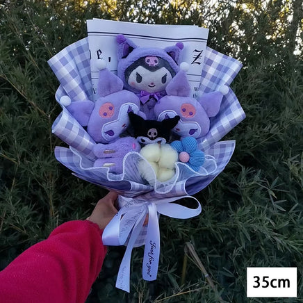 Hello Kitty Kuromi Melody Cinnamoroll Plush Bouquet Home Decoration Xmas Friend Gifts Kuromi-3