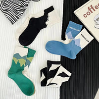 1/4 Pairs Men's and women's casual socks, asymmetrical niche mid length socks Lusy Store