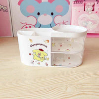 Sanrio Desktop Transparent Drawer Pen Holder Cute Kuromi Cinnamoroll Students Creative Cartoon Pen Holder Stationery Storage Box E