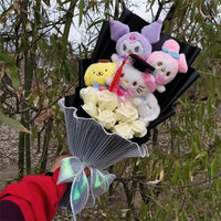 Lusy Store LLC Graduation Bouquet Kuromi My Melody Hello Kitty Cinnamoroll Plush Gift Bouquet