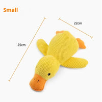 Hot dog sleeping with duck toys to relieve boredom of little yellow duck pet puppy interactive plush doll hug duck Small duck CHINA