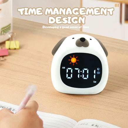 Night Light Clock Cat Baby Sleeping Training Musical Alarm Clock Led Night Table Light Children Sleep Training B