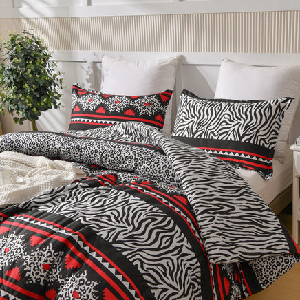 Lusy Store 3 Pieces Comforter Set Bed In A Bag, Breathable Quilted Style Bedding Sets, Luxury Fluffy Soft Comforter For All Season 