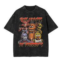Men Y2K Basic Cotton T-Shirts Summer Bonnie Funny FNAF At Freddys Round Neck Fashion Tee Shirt Custom DIY Oversize Tops 15