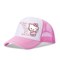 Hello Kitty Baseball Cap Peaked Hat Sanrio Cute Letter A-z Initials Print Pink Summer Adjustable Sunhat Girl Women Snapback Caps KT3034