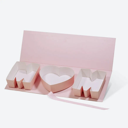 Mother's Day MOM Fillable Letter Shaped Gift Packaging Boxes Empty Present Boxes Pink 45x15.3x5.2cm