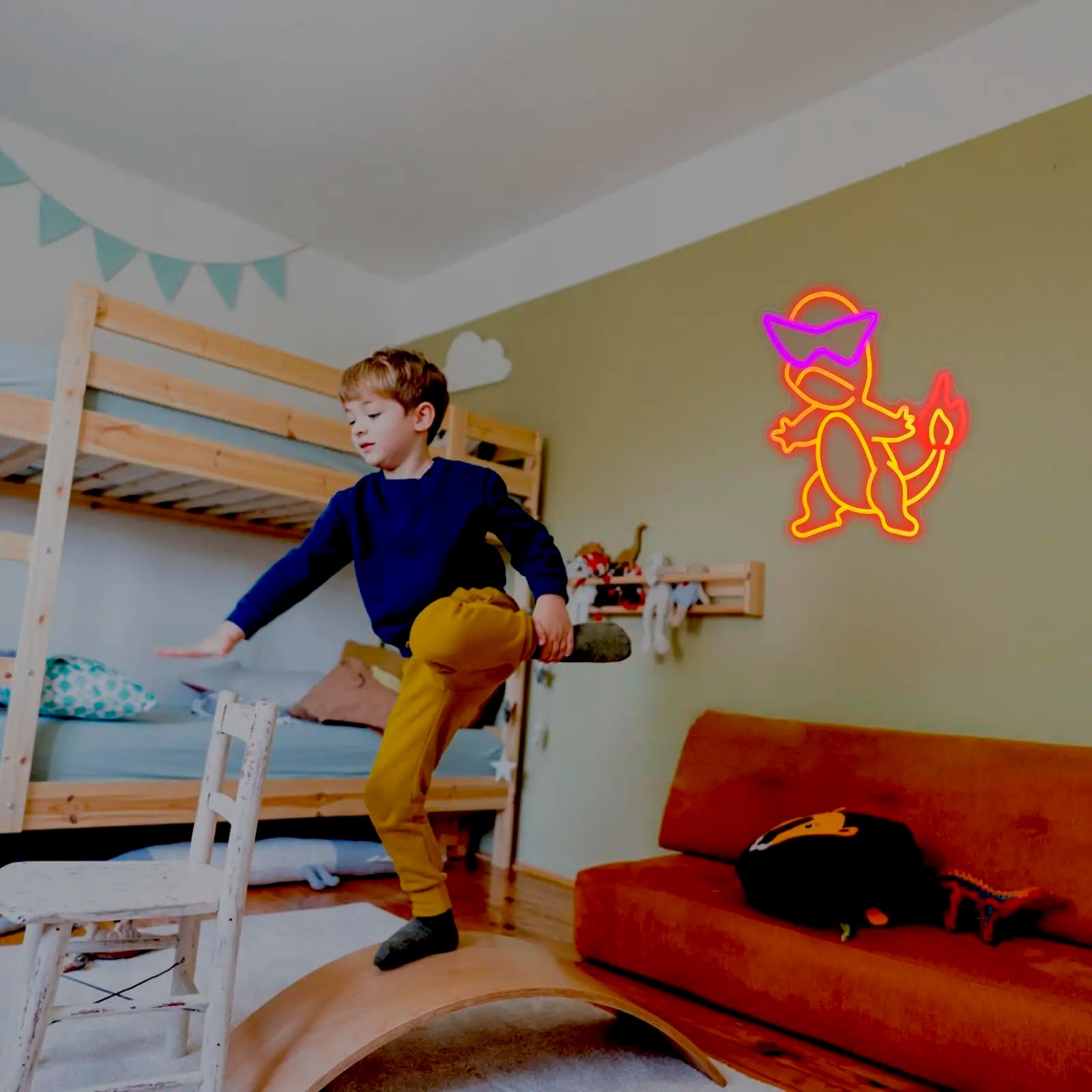 Lusy Store LLC Firedragon Neon Sign for Game Room Man Cave Bar Kids Bedroom Wall Decor USB Powered Gift For Kids Neon Sign