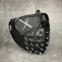 Punk Mask Halloween Dress Up Demonmask Rivetgrim Reapermask Cool Mask wrench Cosplay Halloween Costumes Black One Size