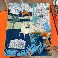 POBING 30% Silk 70%Cashmere Scarf Women Hand Rolled Luxury Printed Long Scarves Wraps Bandana Big Shawls Hijabs Female Foulards Lusy Store