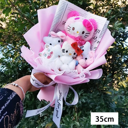 Hello Kitty Plush Bouquet Anime Rose Soap Flowers Home Wedding Decoration Christmas Valentine's Day Gift Plush bouquet-6