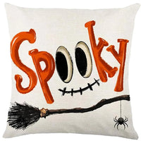 Spooky Halloween Pillowcases: Witch, Ghost, Bat, and 'Spooky' Designs for a Hauntingly Fun Season! Sofa cushion cover, gift 4